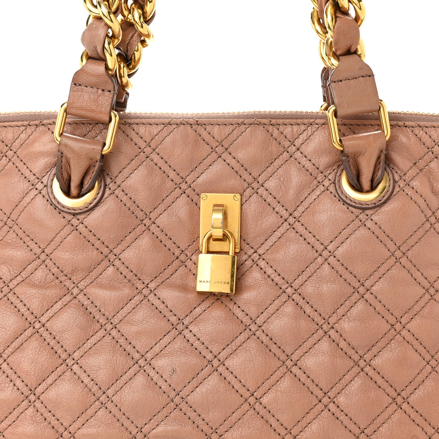Marc Jacobs Lacquered Goatskin Quilted Karlie Satchel Brown 7 of 13