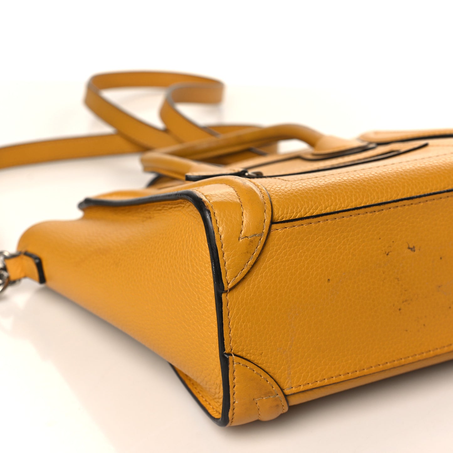 Drummed Calfskin Nano Luggage Ocre