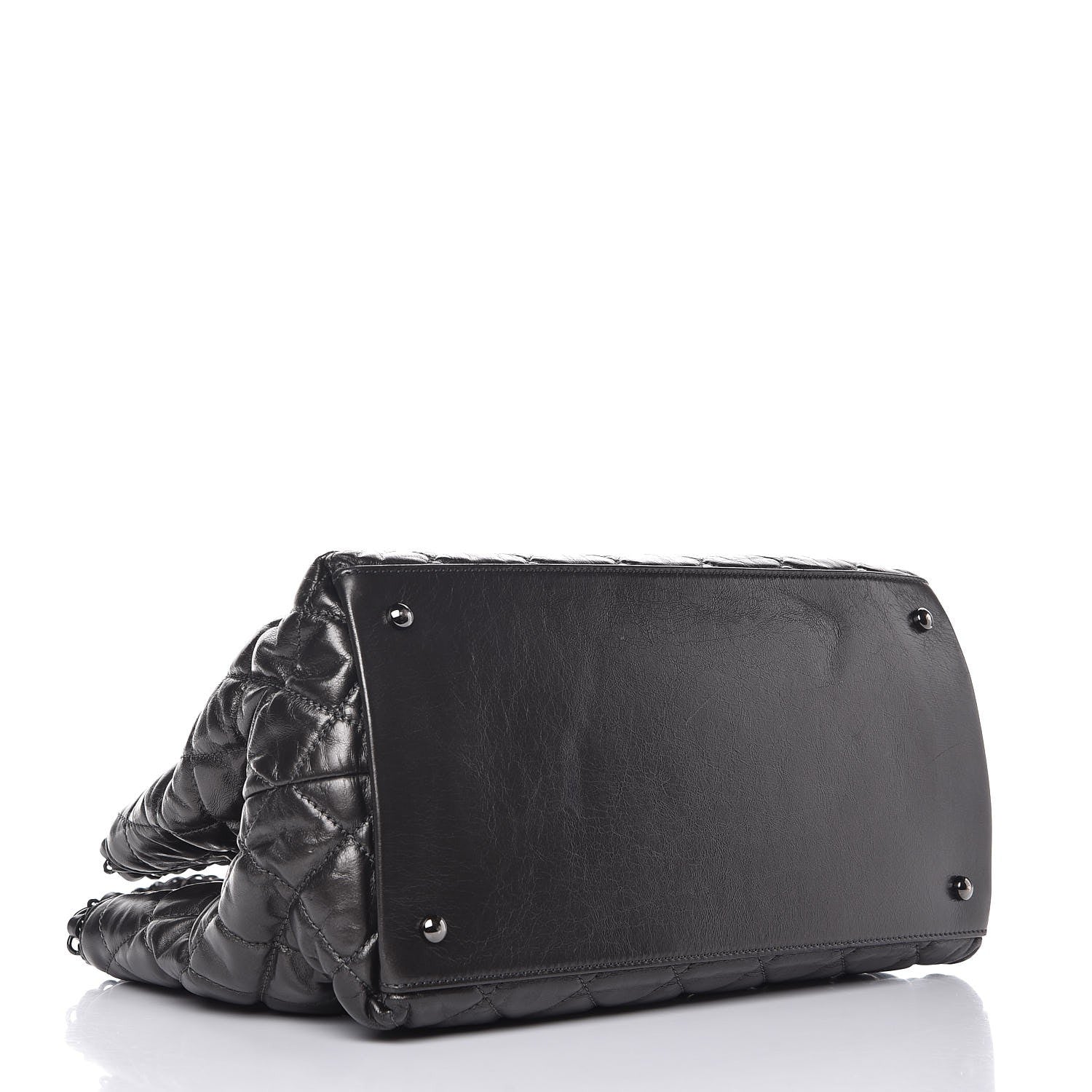 Chanel Calfskin Quilted Small Chain Me Tote Dark Grey 4 of 9
