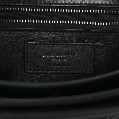 Saint Laurent Calfskin Woven Monogram Cassandra Clasp Bag Black 5 of 11