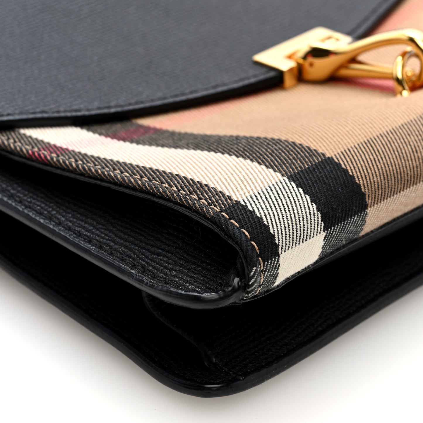 Derby Calfskin House Check Small Macken Crossbody Bag Black