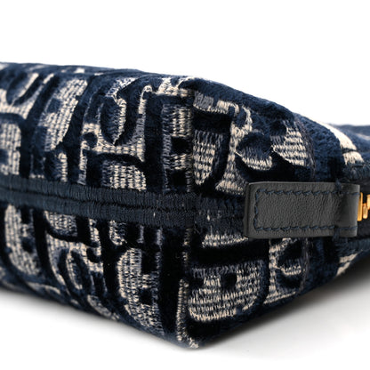 Christian Dior Velvet Oblique Cosmetic Pouch Blue 9 of 11