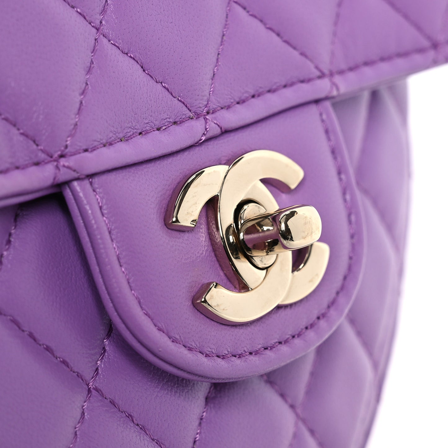 Lambskin Quilted CC In Love Heart Bag Purple