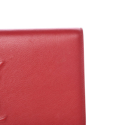 Saint Laurent Calfskin Monogram Large Belle De Jour Clutch Red 11 of 11