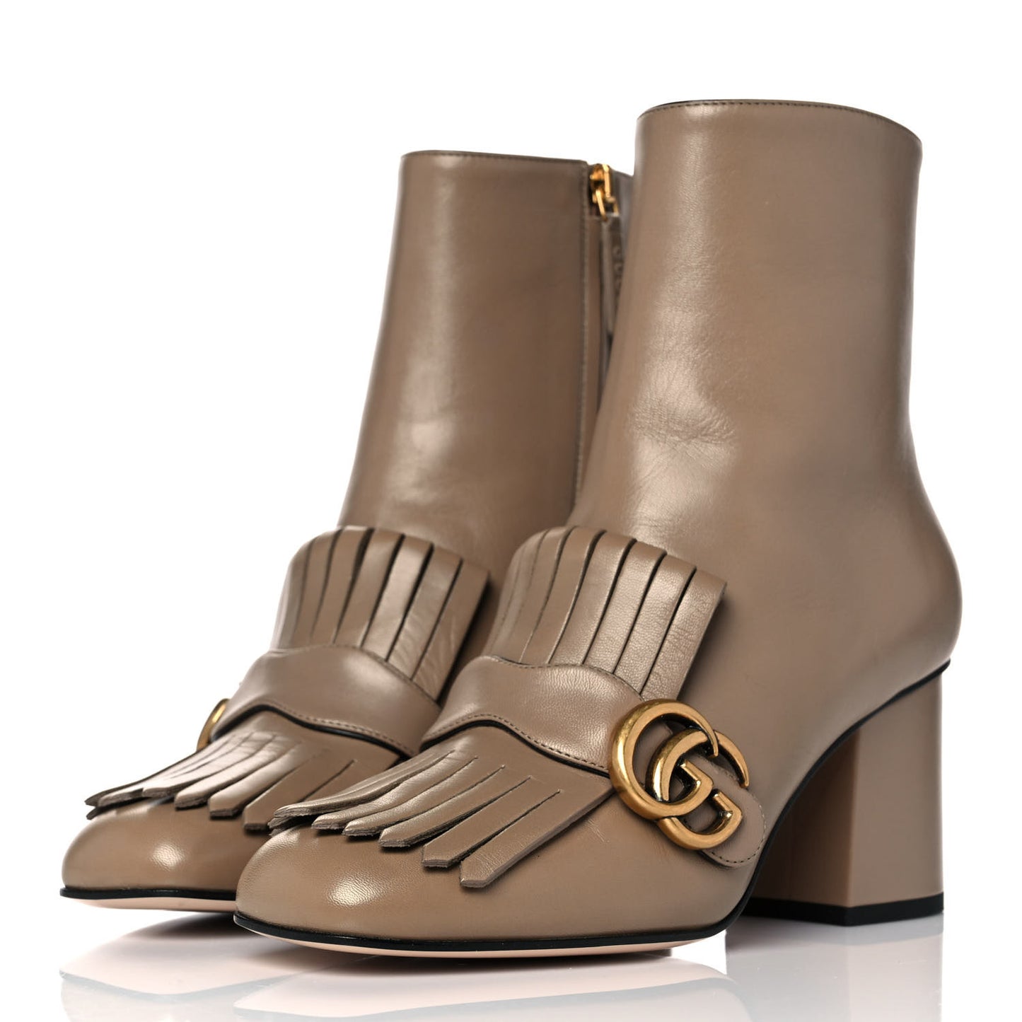 Malaga Kid GG Marmont Fringe 75mm Ankle Boots 38 Mud