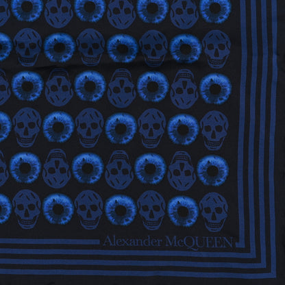Alexander McQueen Silk Polka Iris Biker Square Scarf Midnight Blue 2 of 3