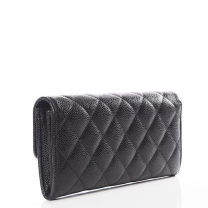 Chanel Caviar Quilted Large Gusset Flap Wallet Black 2 of 11