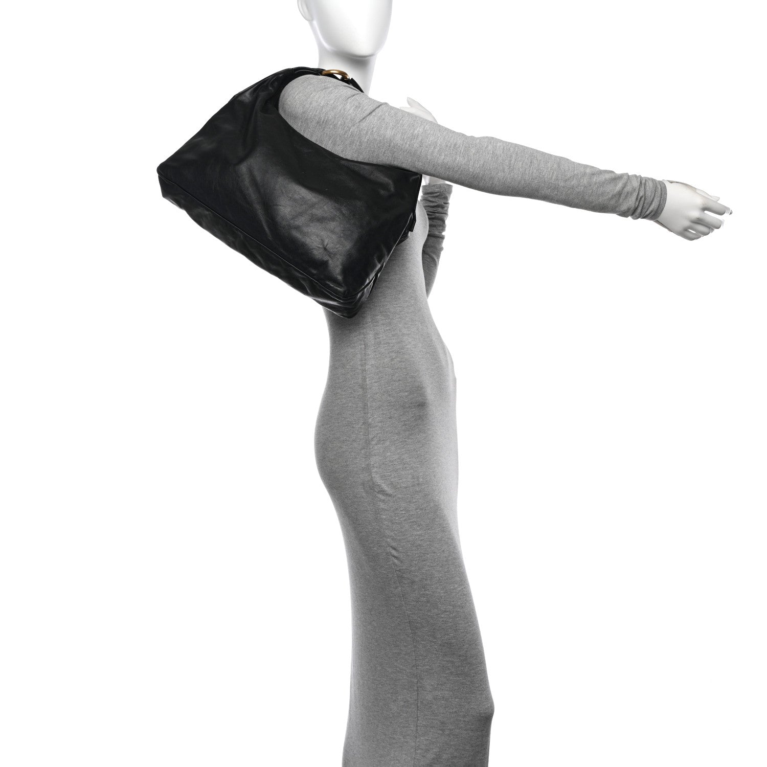 Gucci Calfskin Medium Horsebit Chain Hobo Black 2 of 13