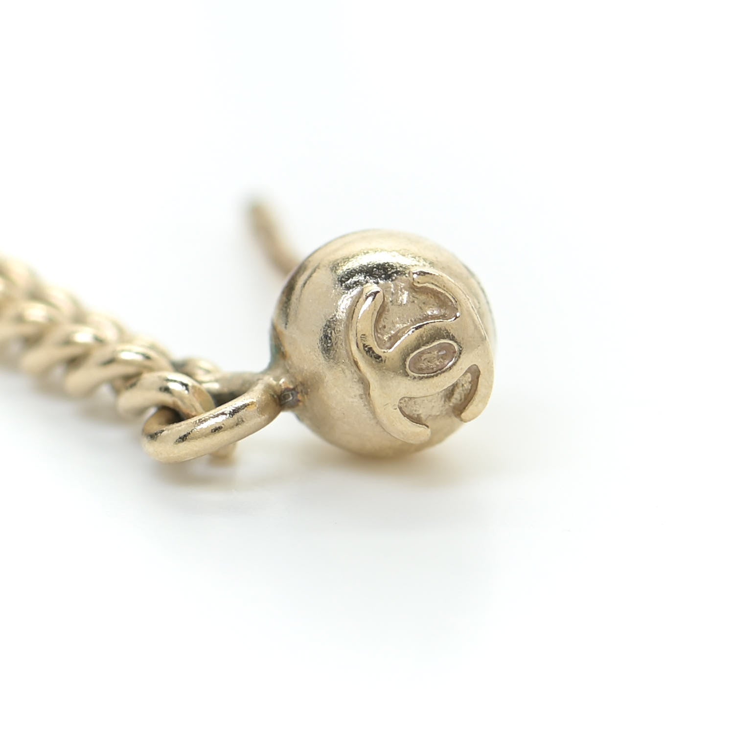 Chanel CC Crystal Drop Earrings Tortoise 7 of 7