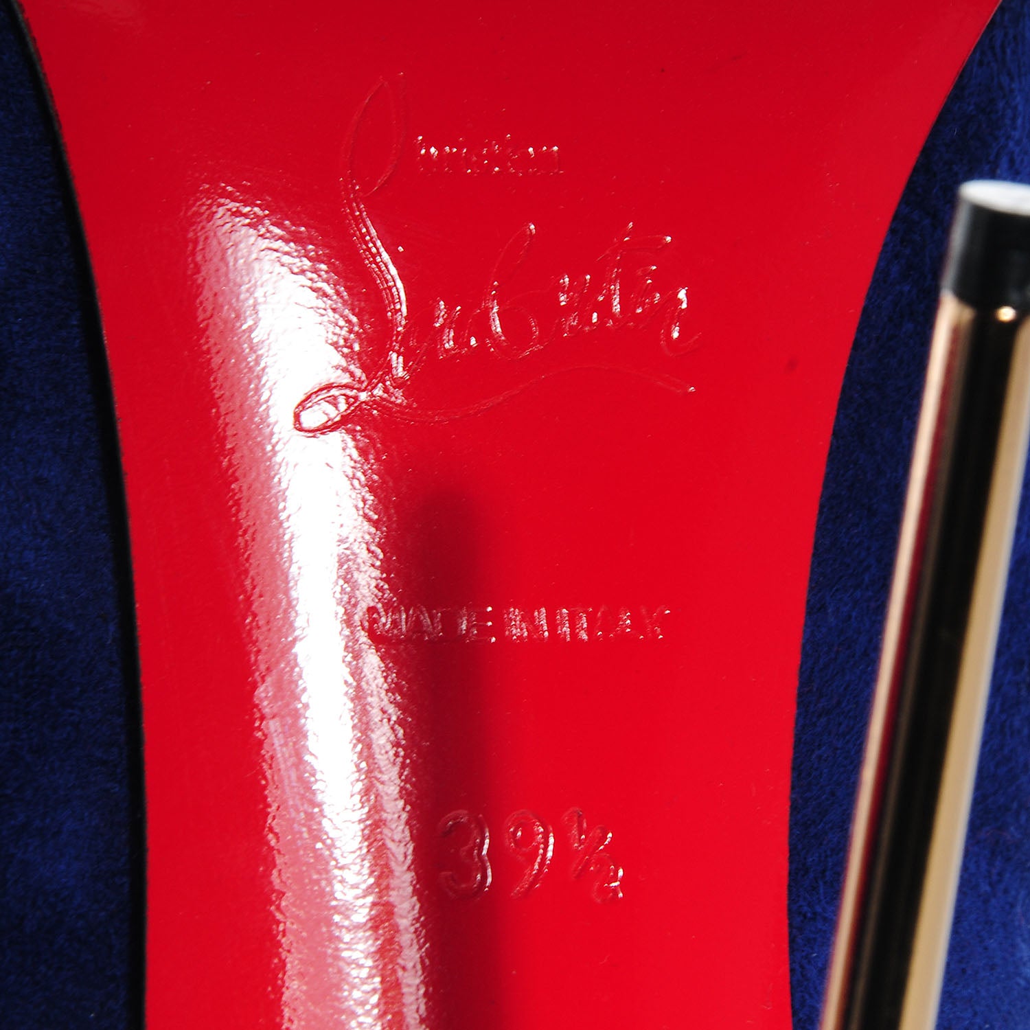 Christian Louboutin Suede Metalipp 120 Pumps Indigo Bronze 39.5 6 of 8