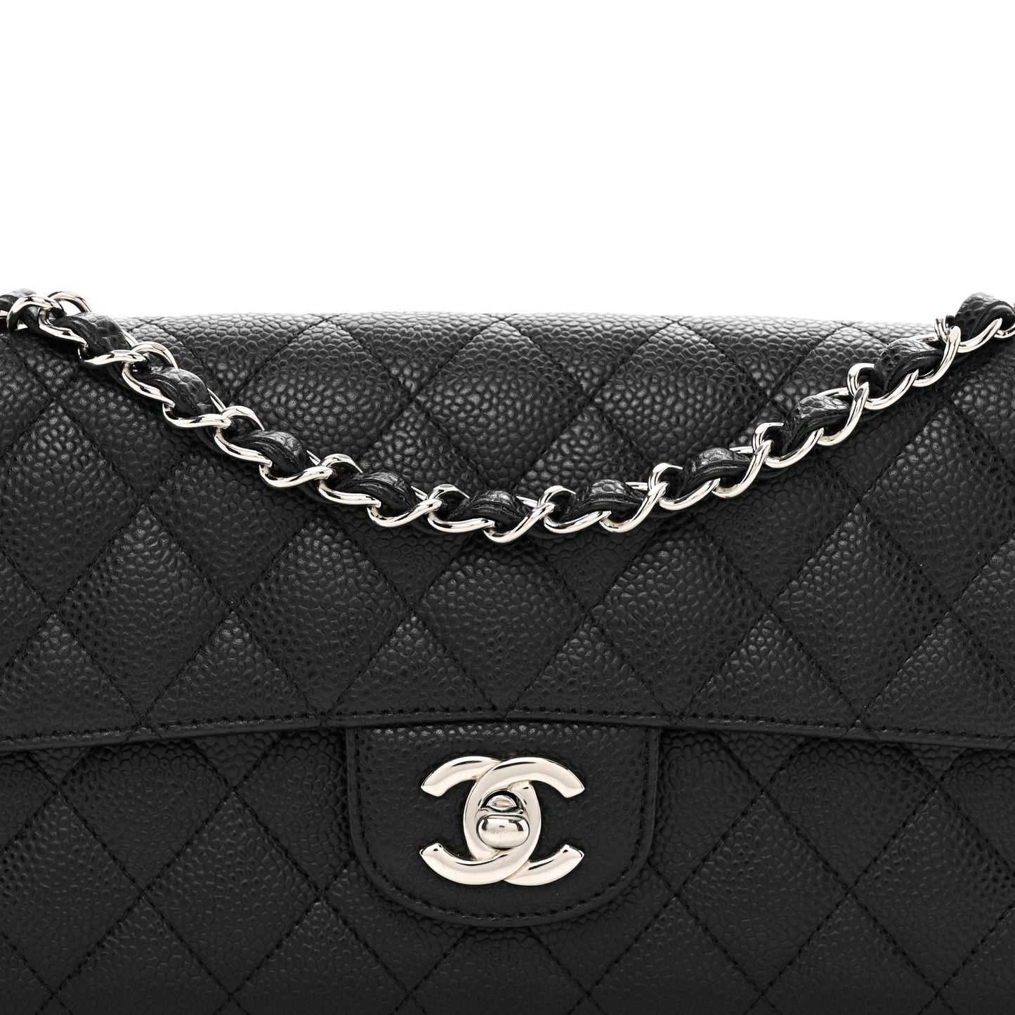 Caviar Quilted East West Flap Black