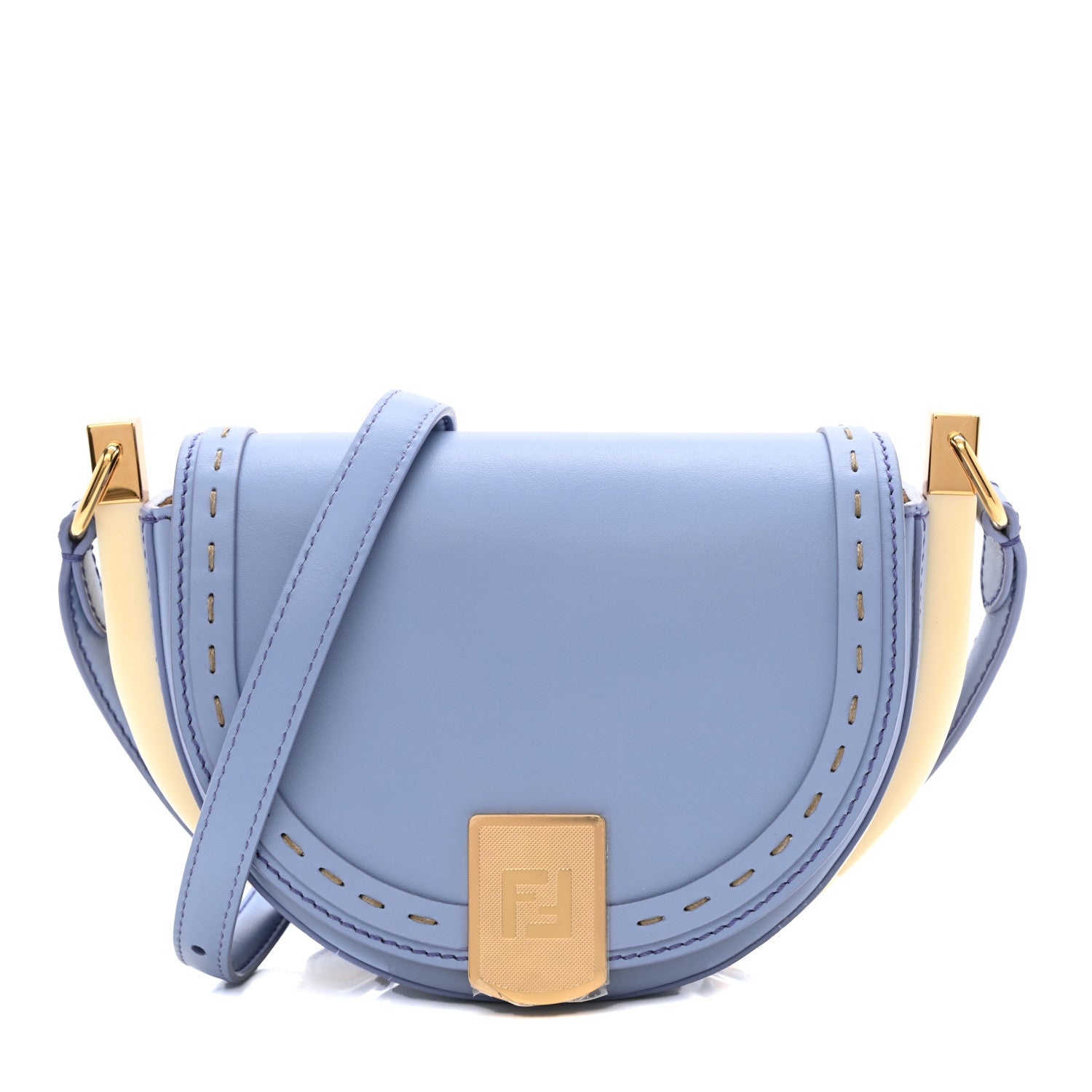 Fendi Vitello King Plexiglass Moonlight Shoulder Bag Azzurro Sky 1 of 8