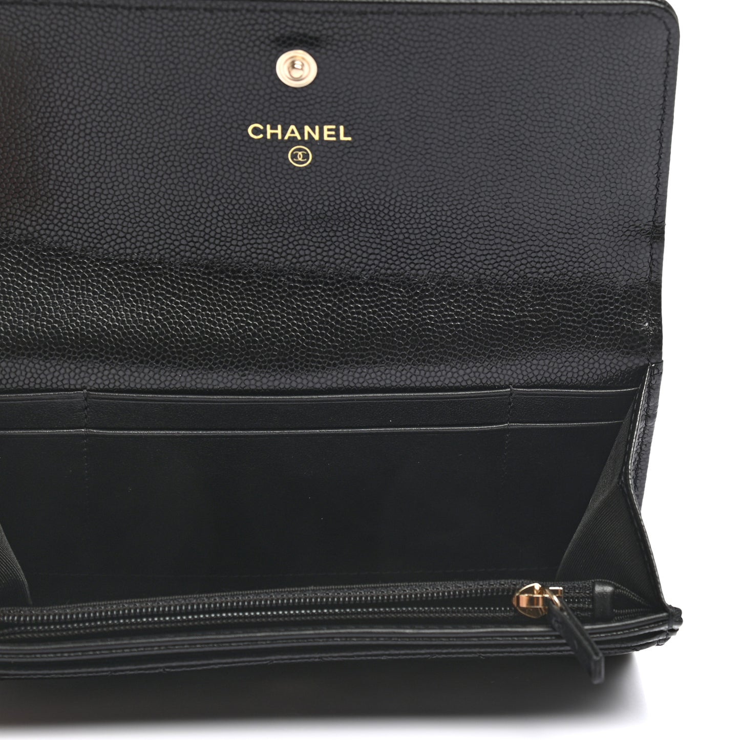 Caviar Quilted Pearl Coco Candy Wallet Black
