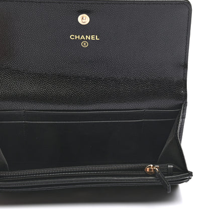 Chanel Caviar Quilted Pearl Coco Candy Wallet Black 5 of 8