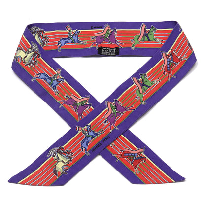 Hermes Silk Pani La Shar Pawnee Twilly Violet Rouge Jaune Pale 1 of 4