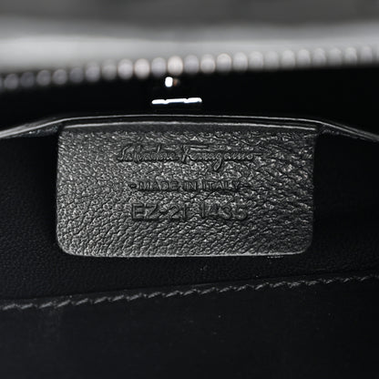 Salvatore Ferragamo Calfskin Intreccio Trifolio Shoulder Bag Black 6 of 9