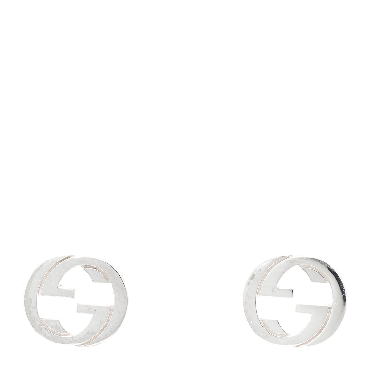 Sterling Silver Interlocking GG Stud Earrings