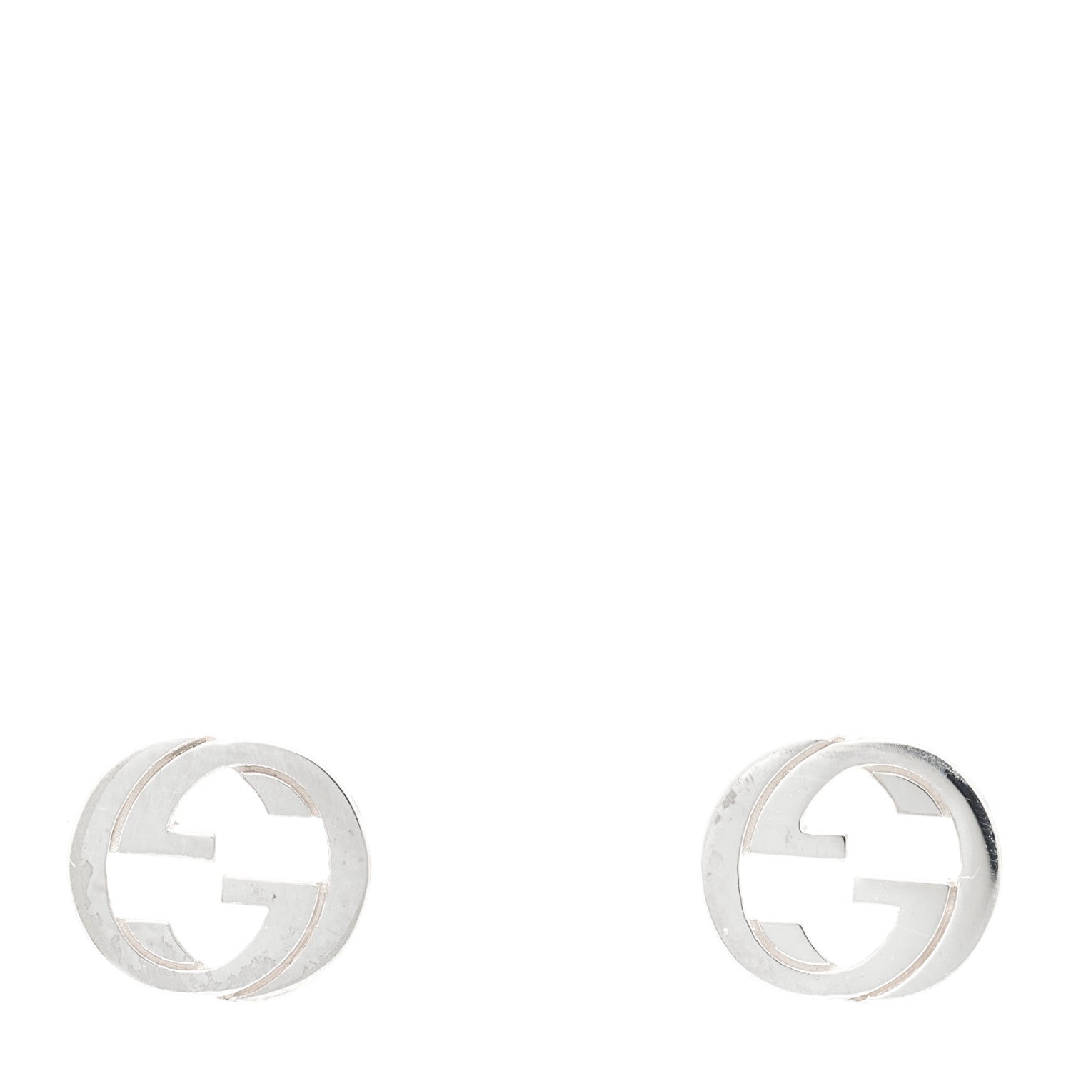 Gucci Sterling Silver Interlocking GG Stud Earrings 1 of 5