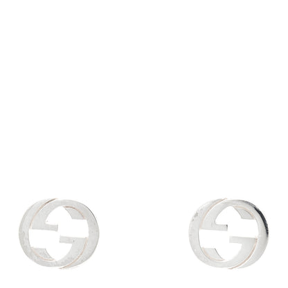 Gucci Sterling Silver Interlocking GG Stud Earrings 1 of 5