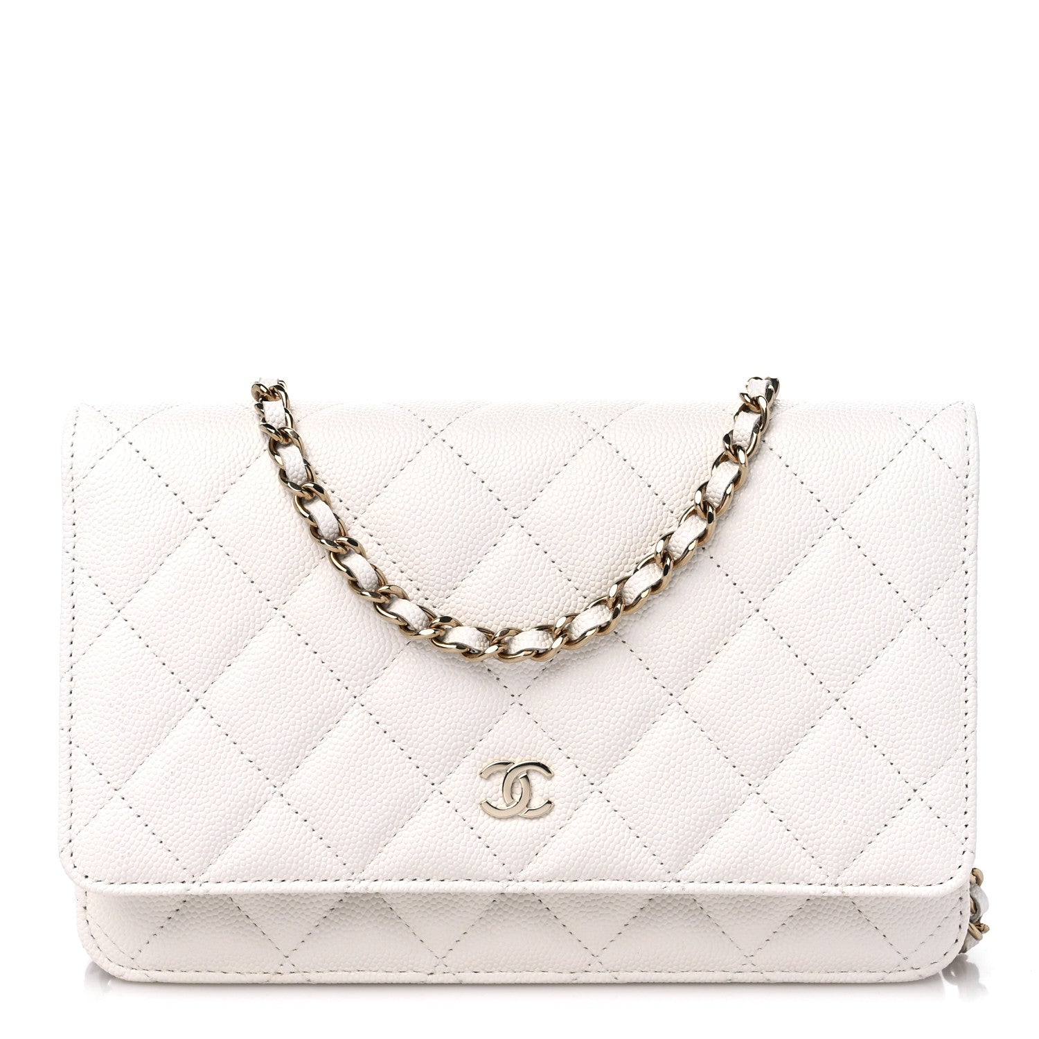 Chanel Caviar Quilted Wallet On Chain WOC White 1 of 11