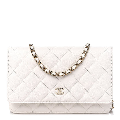 Chanel Caviar Quilted Wallet On Chain WOC White 1 of 11