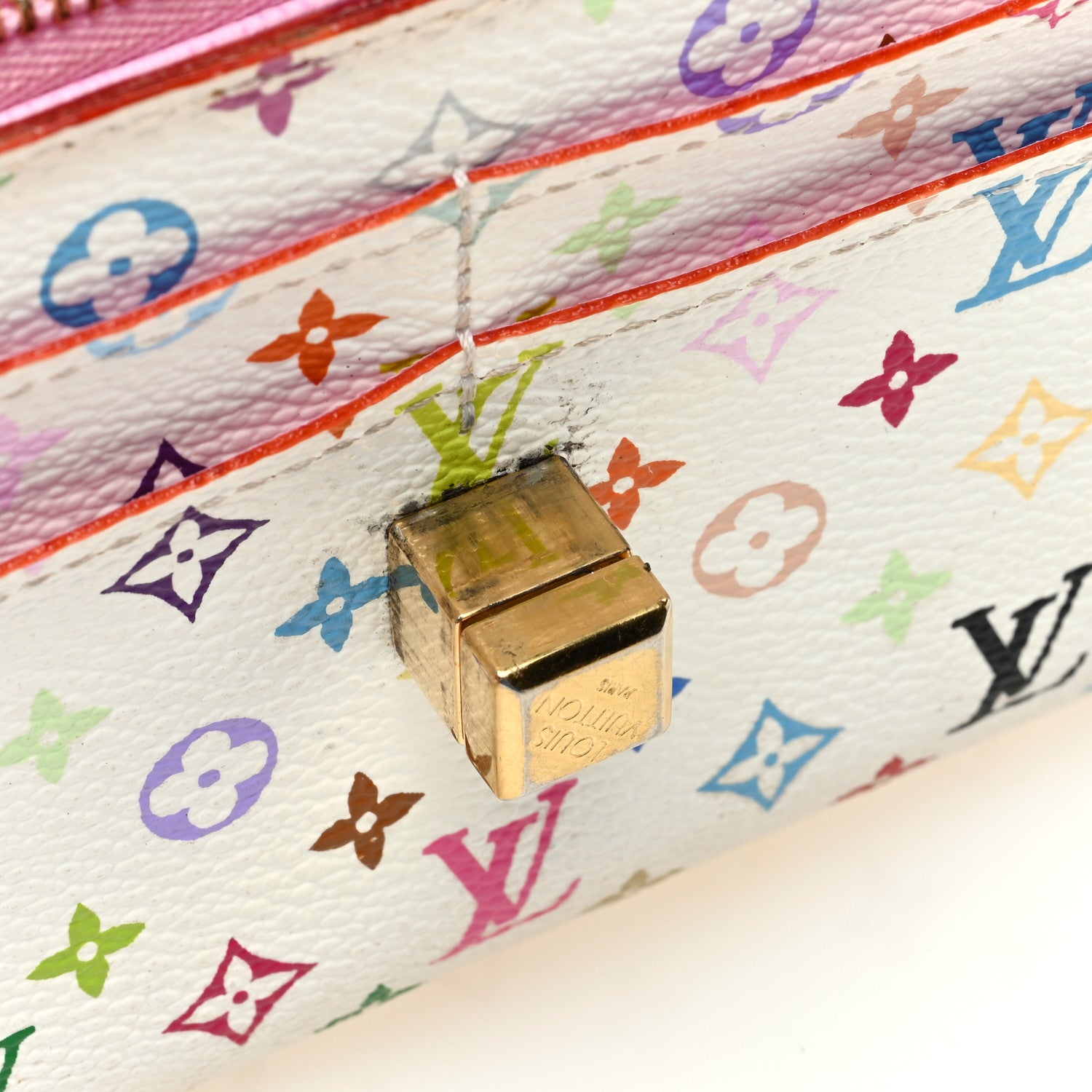Louis Vuitton LOUIS VUITTON Monogram Multicolor Sarah Noeud Wallet White Litchi 12 of 15