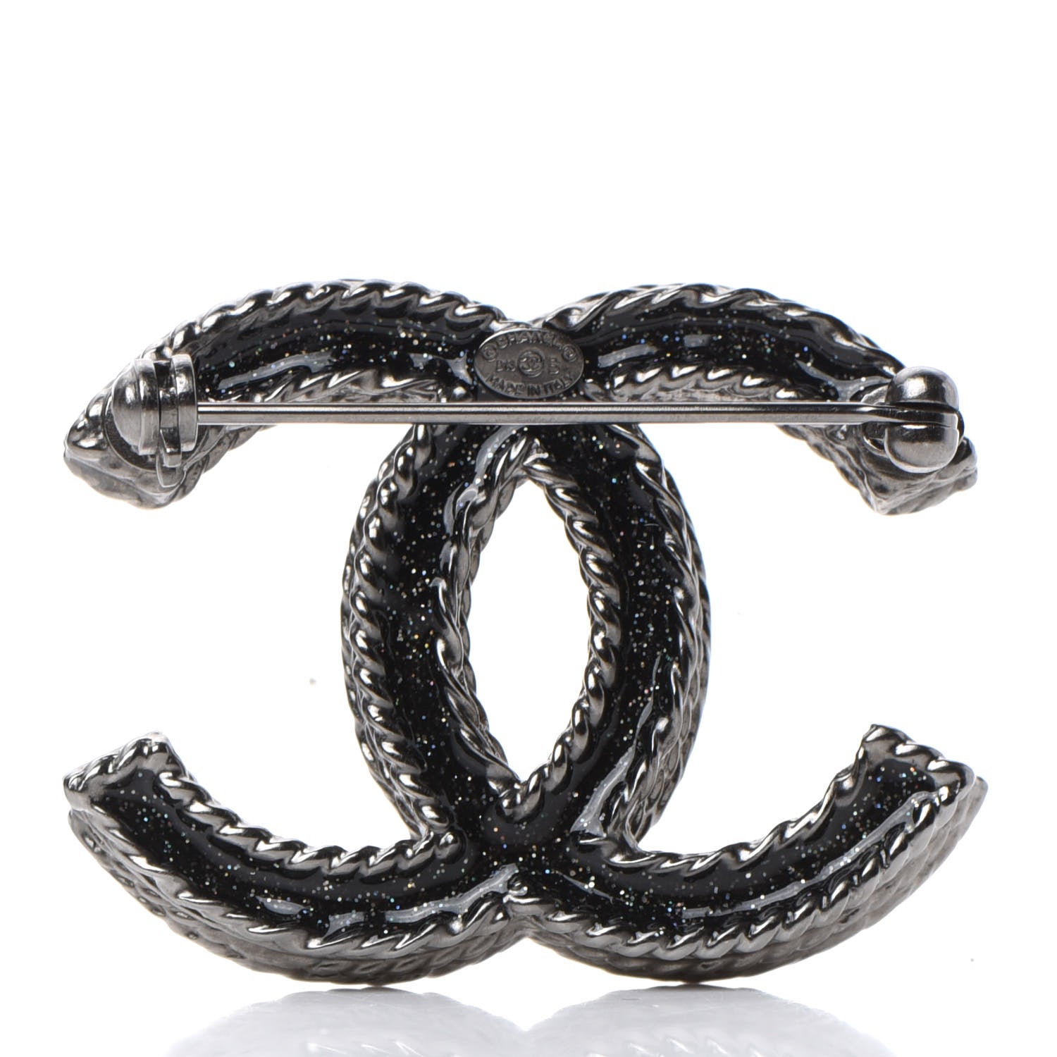 Chanel Ruthenium Crystal CC Brooch Black 3 of 5