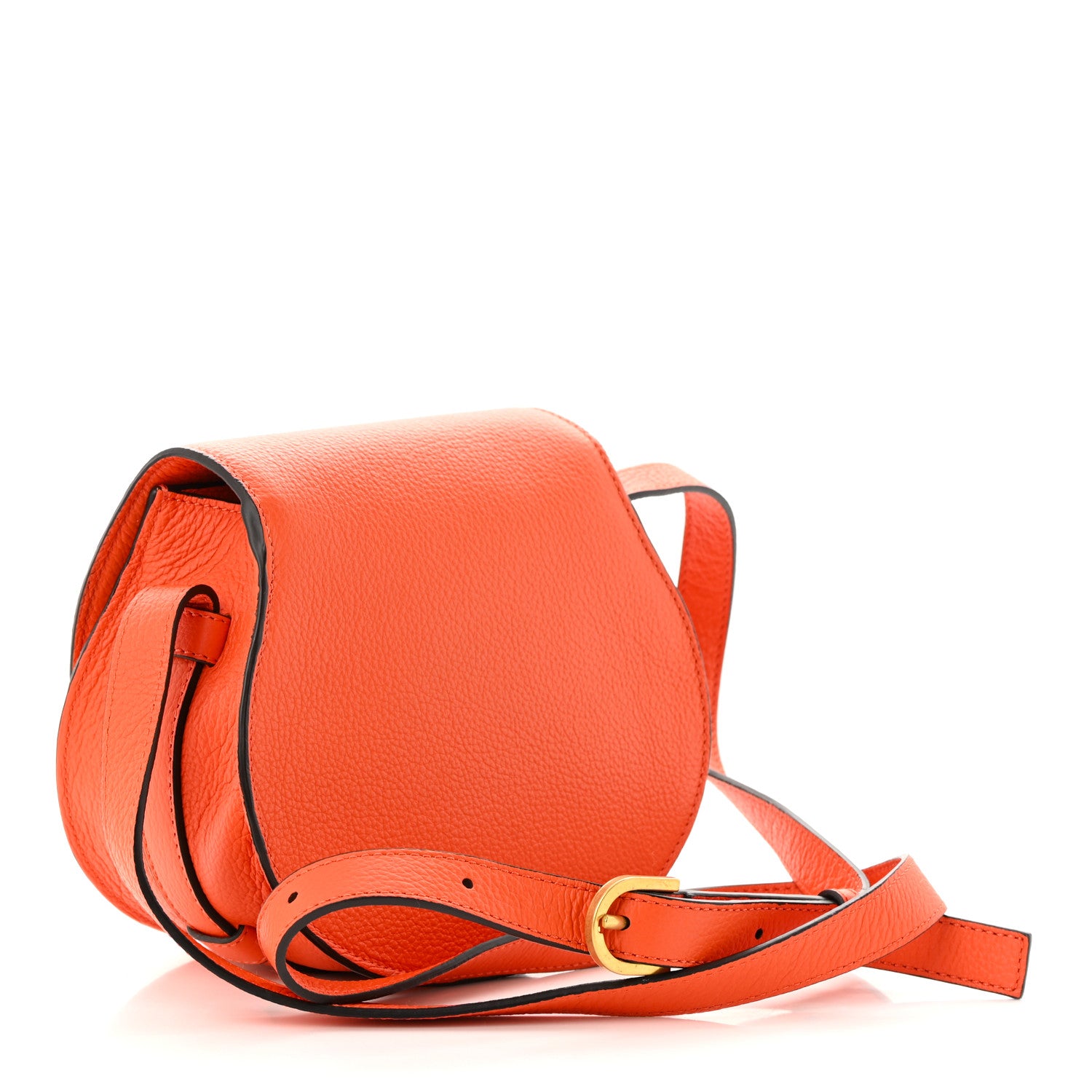 Chloe Grained Calfskin Small Marcie Saddle Bag Rusted Orange 3 of 11