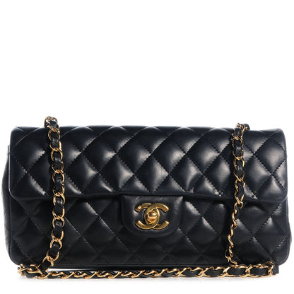 Chanel Lambskin Quilted East West Flap Black 1 of 8