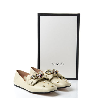 Gucci Nappa Pearl Studded Queen Margaret Loafers 36 White 13 of 13