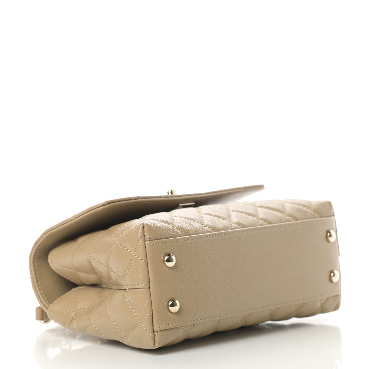 Chanel Caviar Lizard Embossed Quilted Mini Coco Handle Flap Dark Beige 4 of 11
