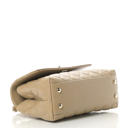 Chanel Caviar Lizard Embossed Quilted Mini Coco Handle Flap Dark Beige 4 of 11