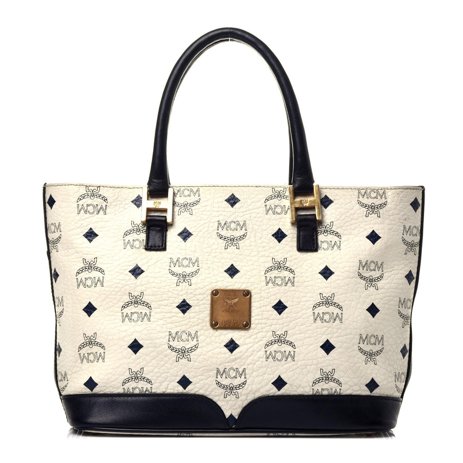 MCM Visetos Tote White 1 of 8