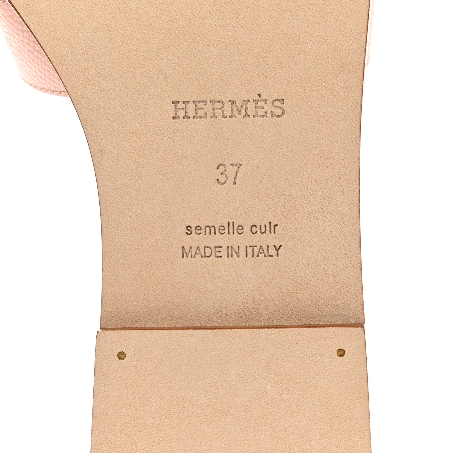 Hermes Epsom Oran Sandals 37 Rose Pale 8 of 9
