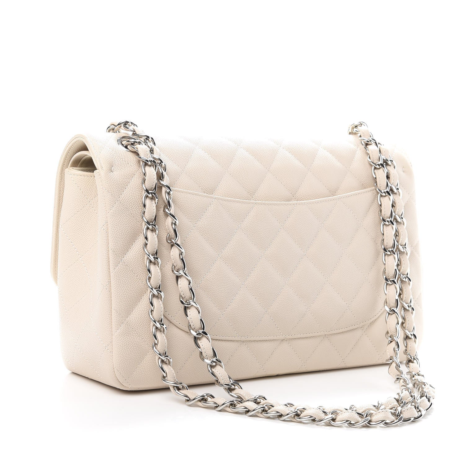 Chanel Caviar Quilted Jumbo Double Flap Light Beige 3 of 14
