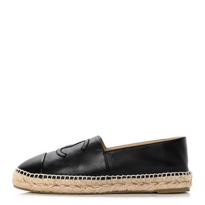 Chanel Lambskin CC Espadrilles 39 Black 1 of 10