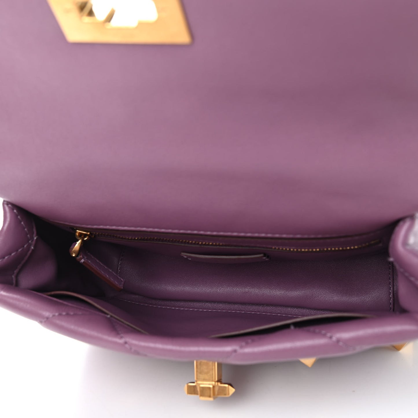 Nappa Medium Roman Stud Shoulder Bag Malva