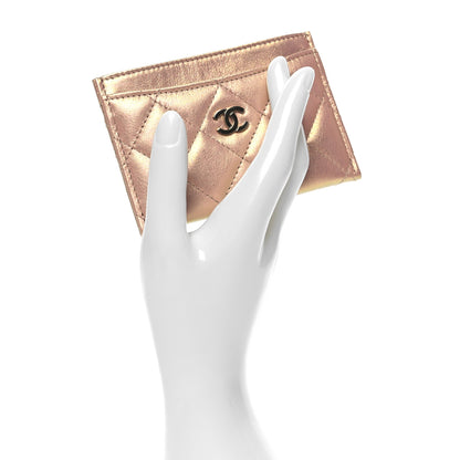 Chanel Iridescent Calfskin Quilted Card Holder Pink 2 of 10