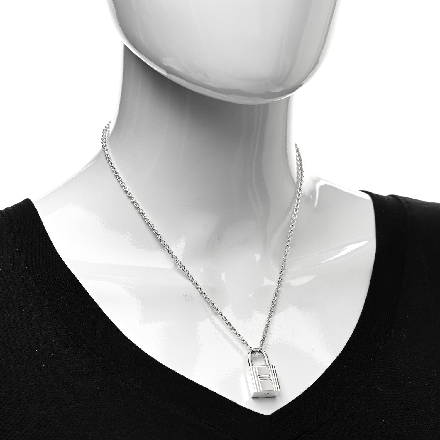 Hermes Sterling Silver Amulette Cadenas Kelly Pendant Necklace 2 of 5