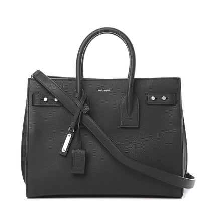 Saint Laurent Grained Calfskin Small Supple Sac De Jour Dark Vert 1 of 14