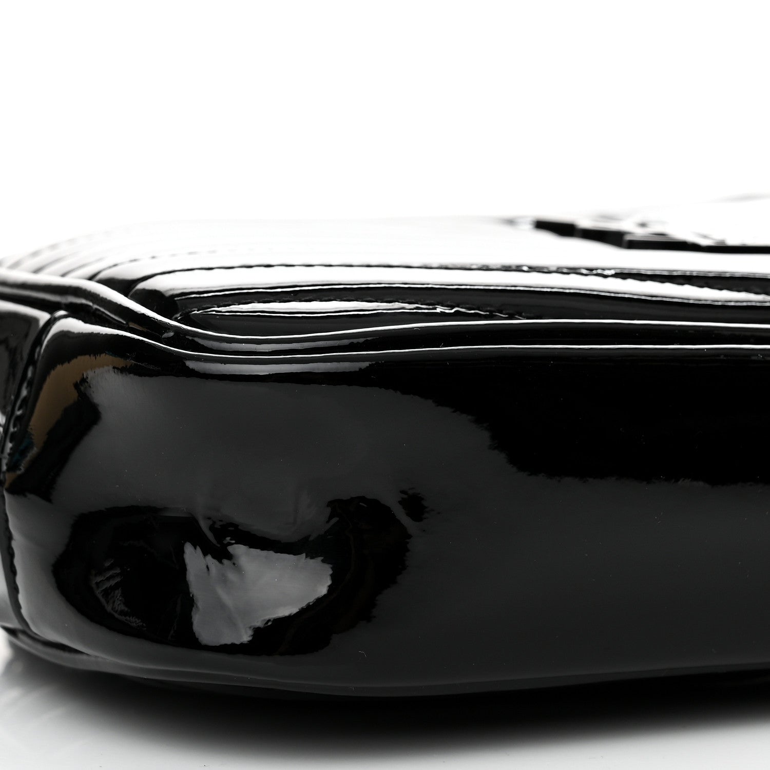Saint Laurent Patent Calfskin Matelasse Monogram Mini Lou Camera Bag Black 9 of 10