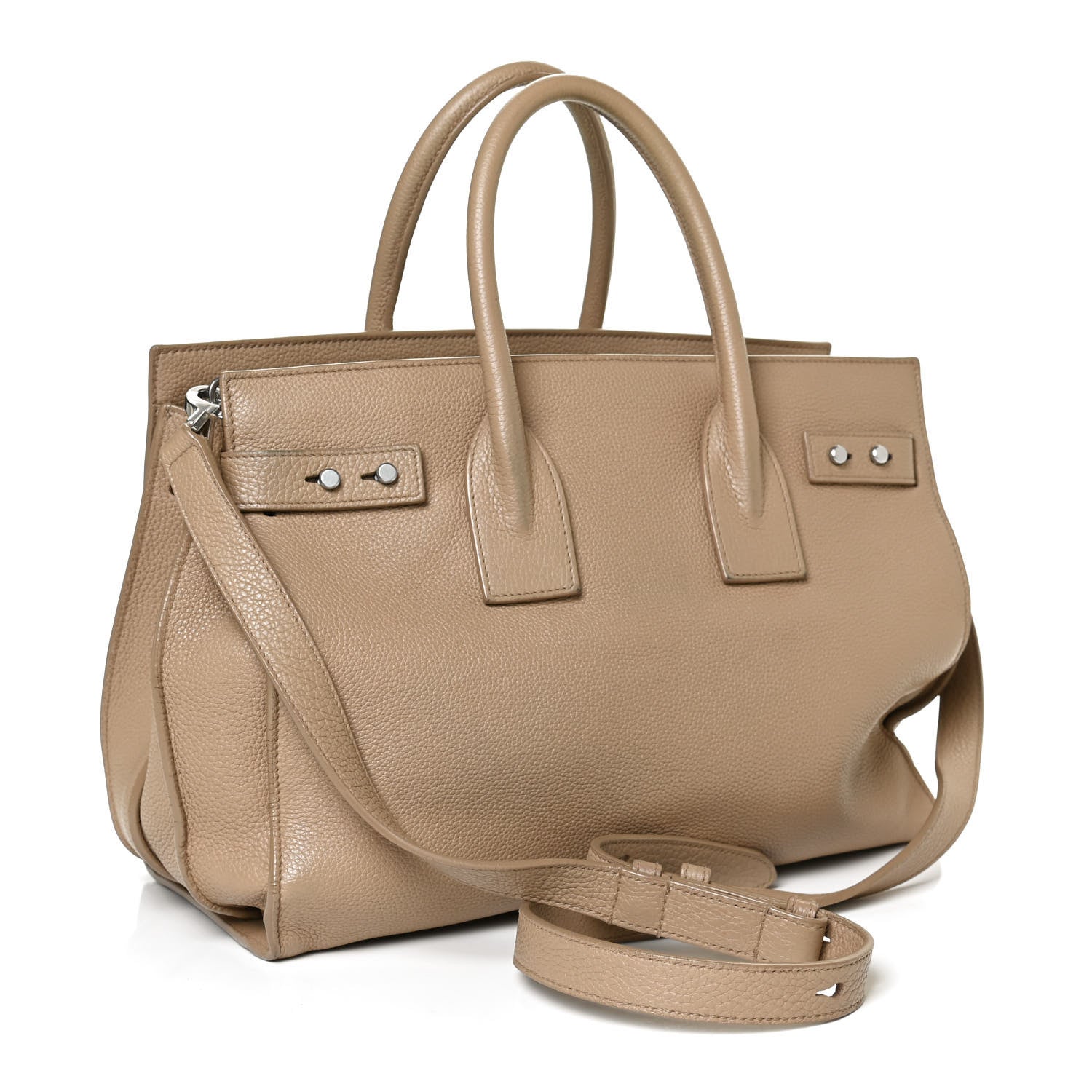 Saint Laurent Grained Calfskin Small Supple Sac De Jour Dark Beige 3 of 13
