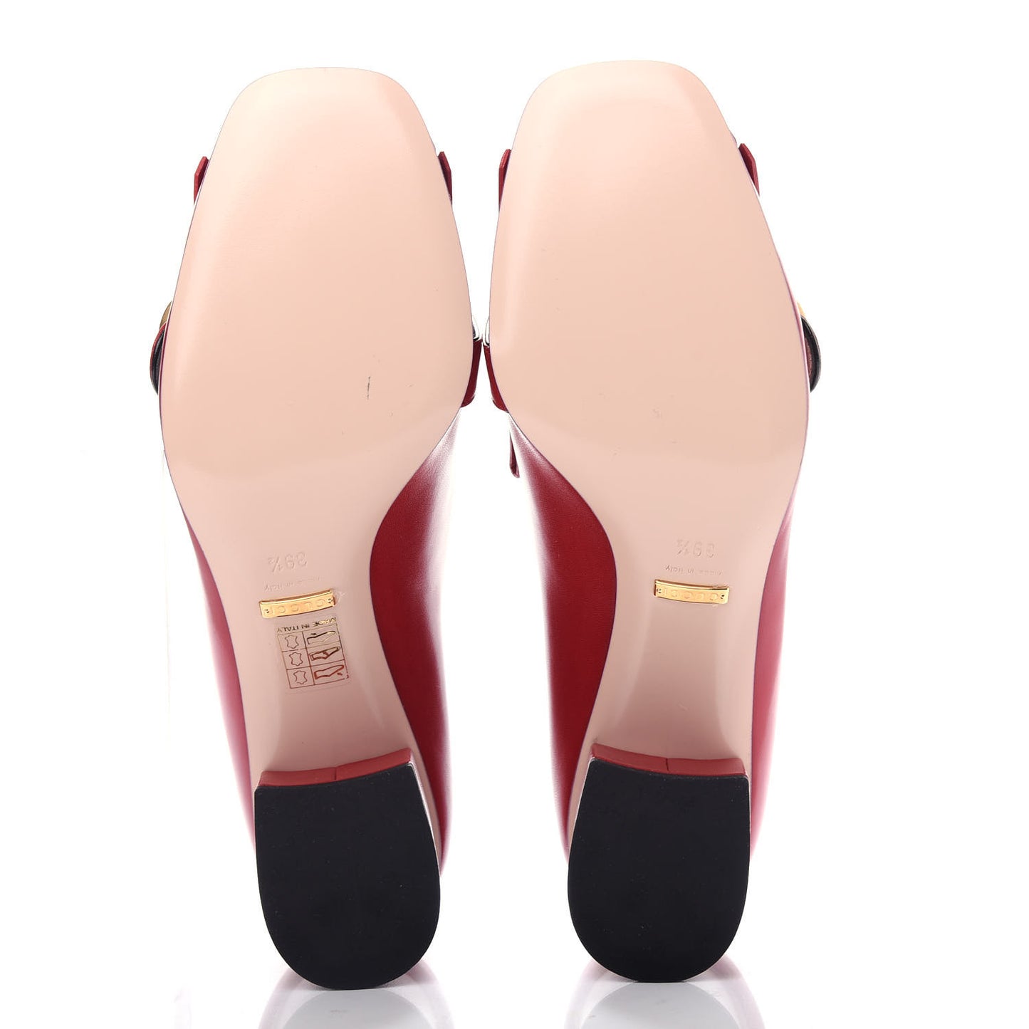 Malaga Kid GG Marmont Fringe 50mm Loafer Pumps 39.5 Hibiscus Red