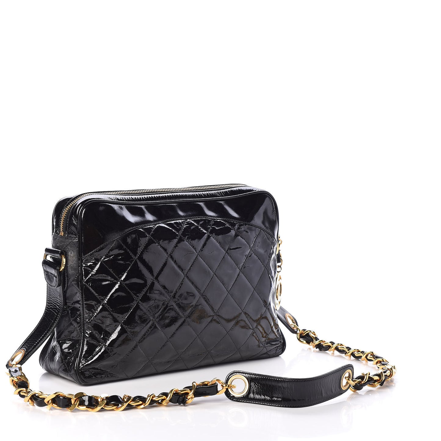 Patent Quilted Camera Case Bag Black