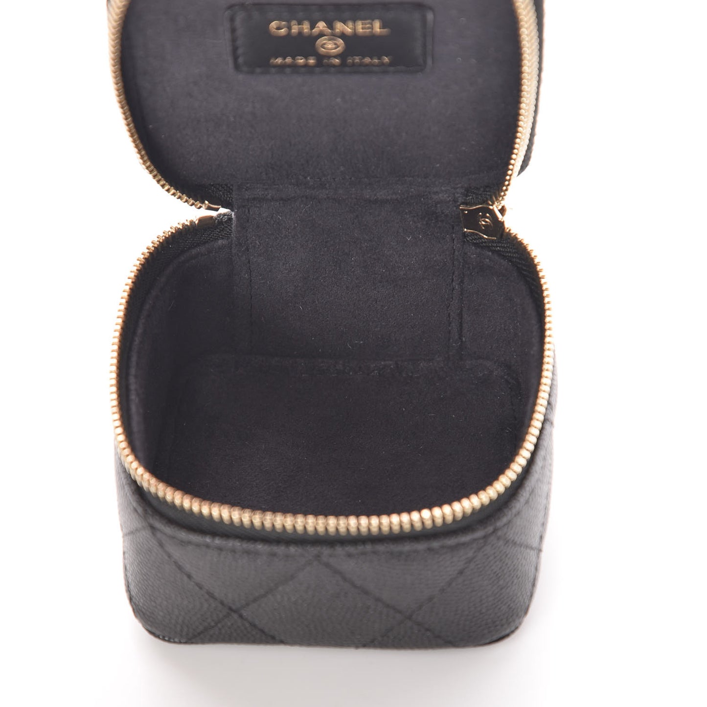 Caviar Quilted Jewelry Travel Case Black