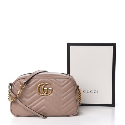 Gucci Calfskin Matelasse Small GG Marmont Chain Shoulder Bag Porcelain Rose 11 of 11