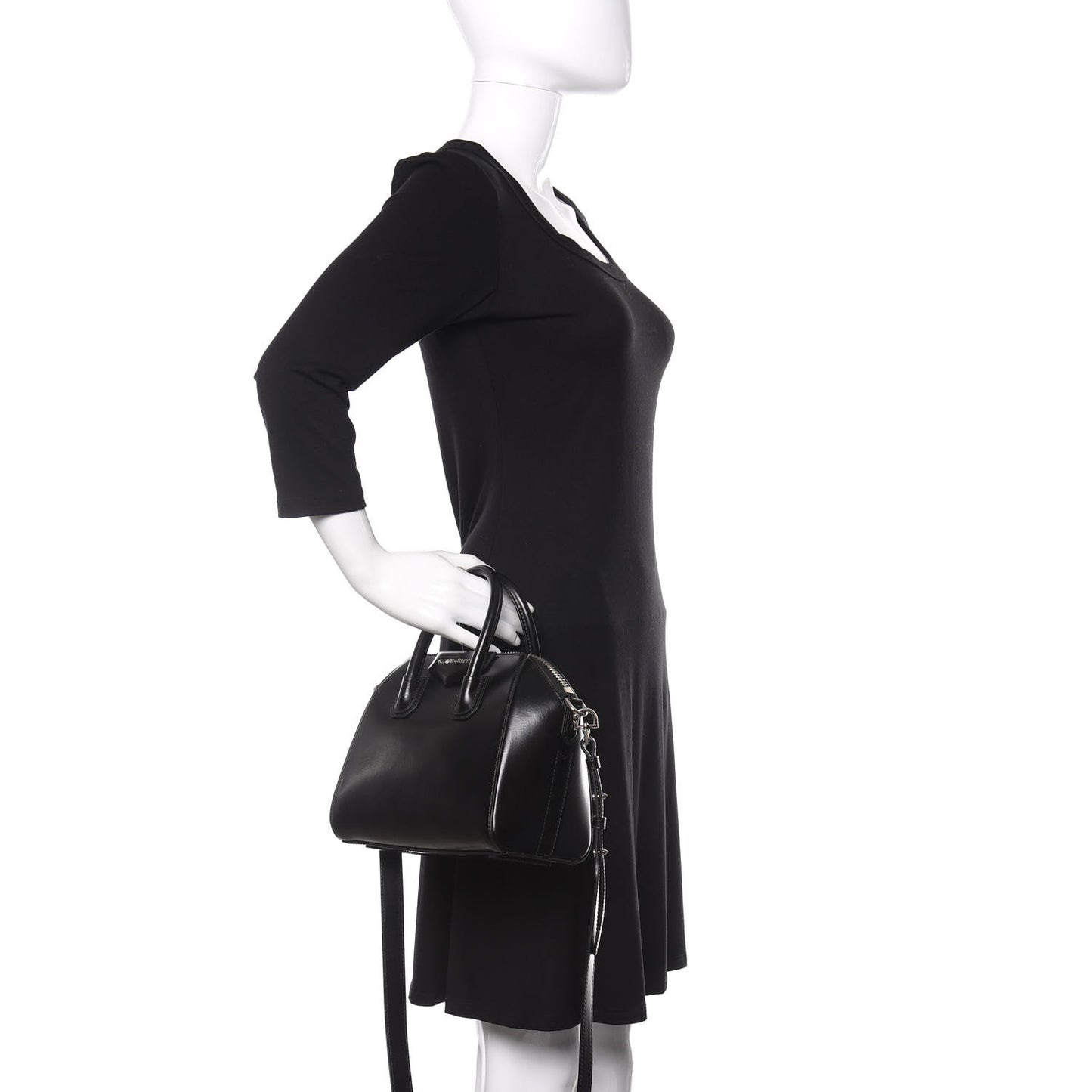 Shiny Lord Calfskin Mini Antigona Black