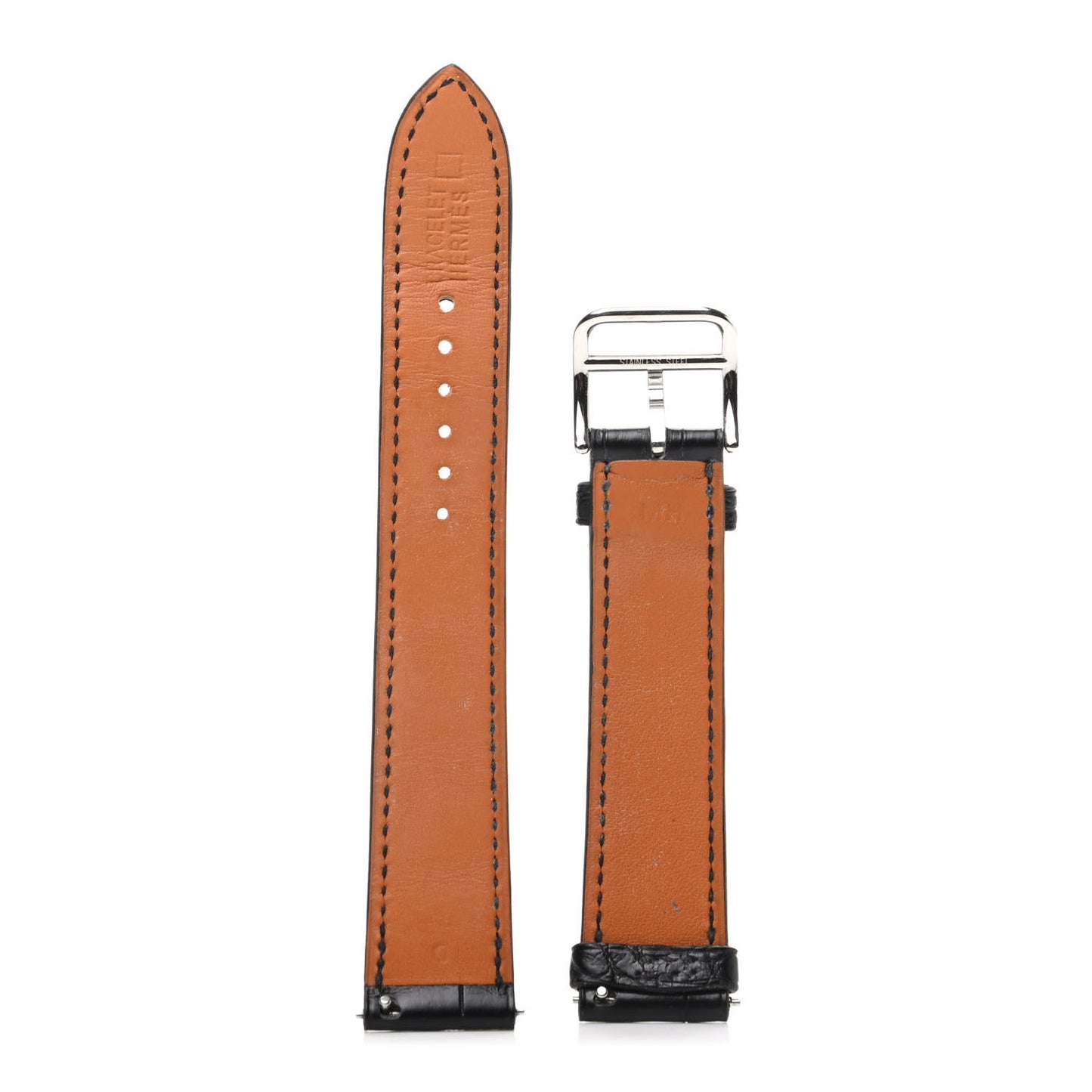 Matte Alligator Heure H Hour Watch Strap 80 Black