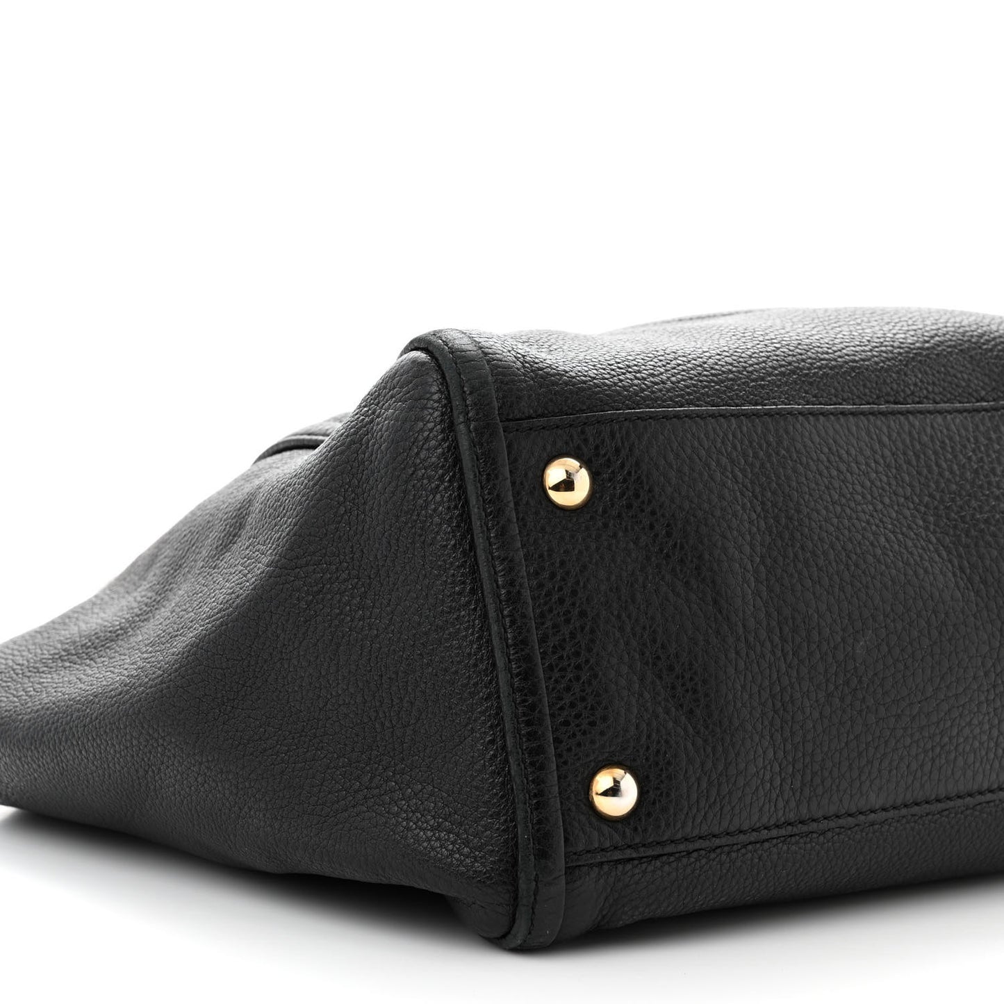 Pebbled Calfskin Medium Soho Shoulder Bag Black
