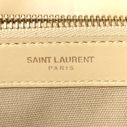 Saint Laurent Straw Matelasse Chevron Monogram Large College Satchel Natural 7 of 12
